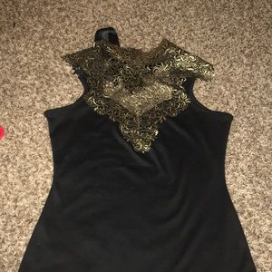 Black and gold blouse